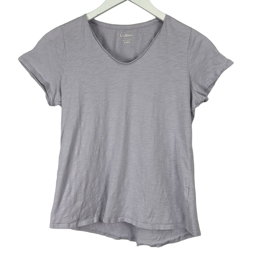 L.L. Bean Lavender Basic Simple Organic Cotton Tee T Shirt Size Small